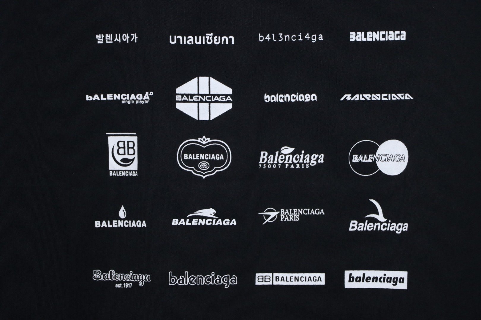 Balenciaga 25ss Multiple LOGO Printed T-shirt Black