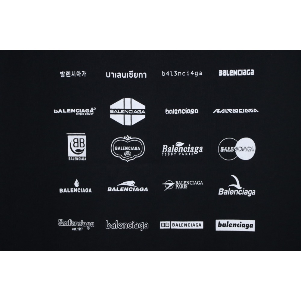 Balenciaga 25ss Multiple LOGO Printed T-shirt Black
