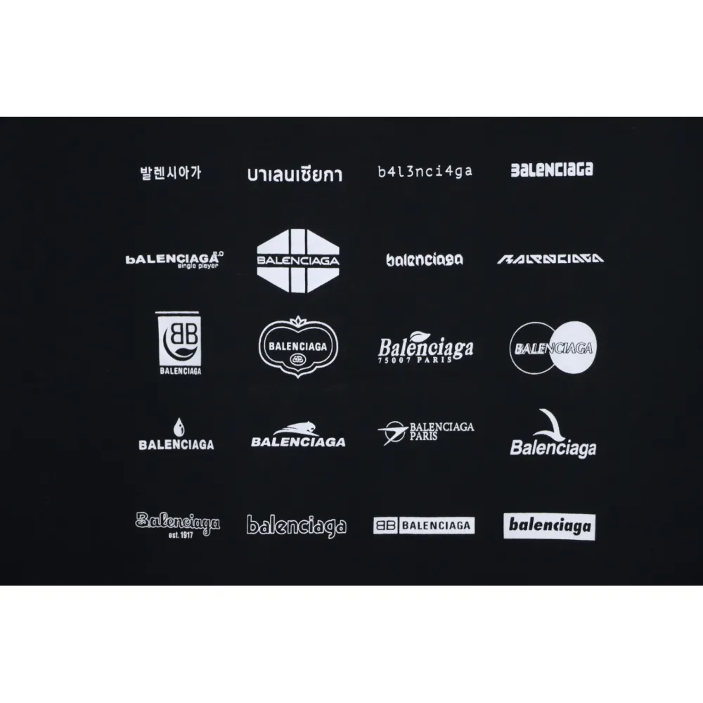 Balenciaga 25ss Multiple LOGO Printed T-shirt Black