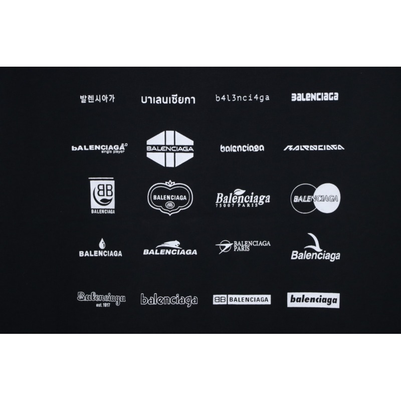 Balenciaga 25ss Multiple LOGO Printed T-shirt Black