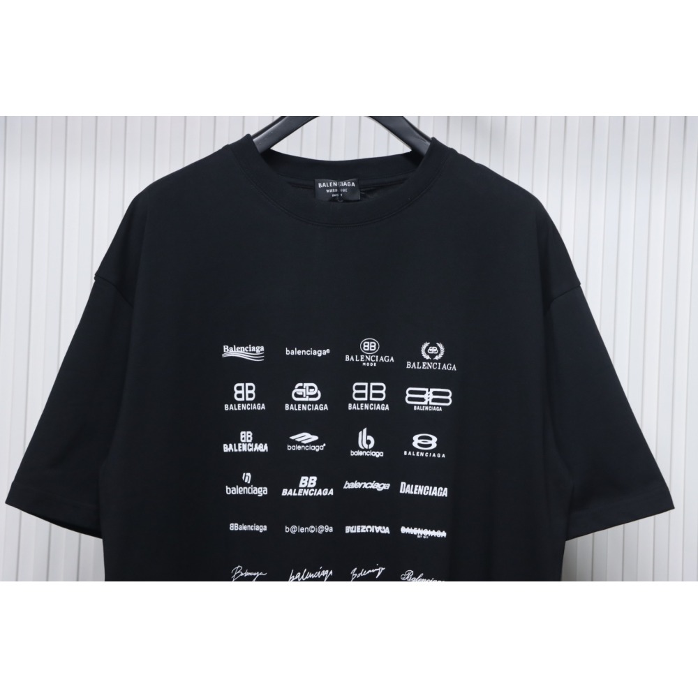Balenciaga 25ss Multiple LOGO Printed T-shirt Black