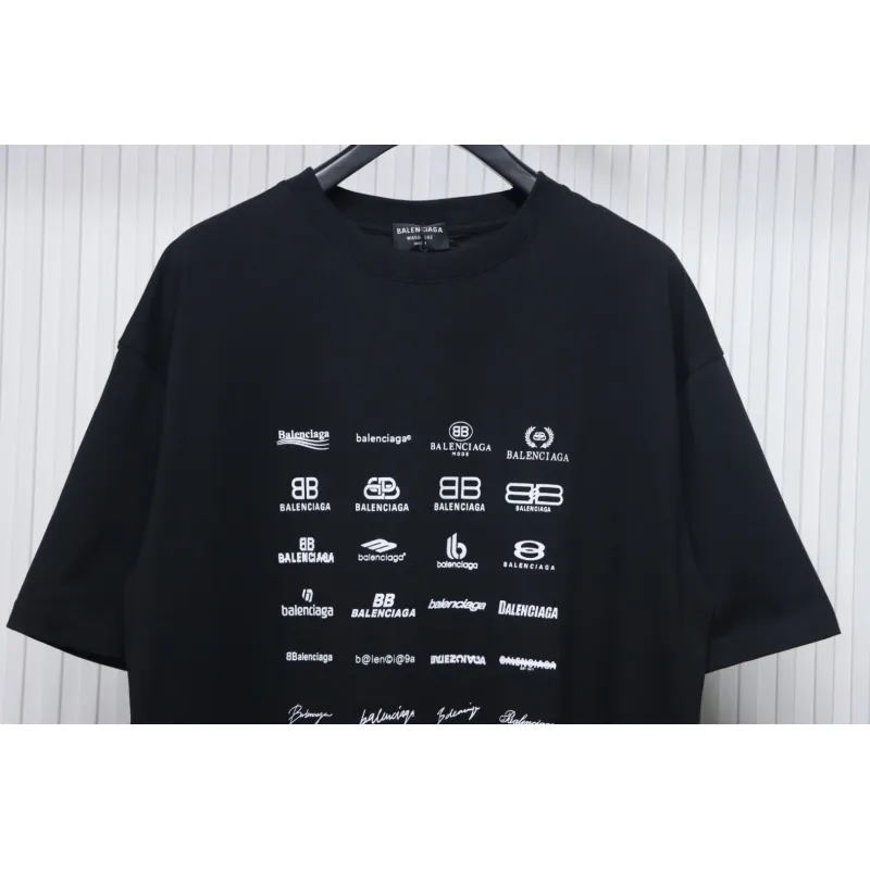 Balenciaga 25ss Multiple LOGO Printed T-shirt Black