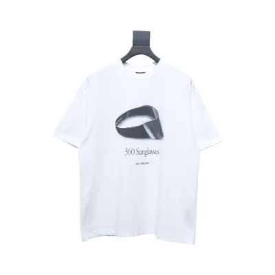 Balenciaga 25ss Sunglasses Printed T-shirt White 01
