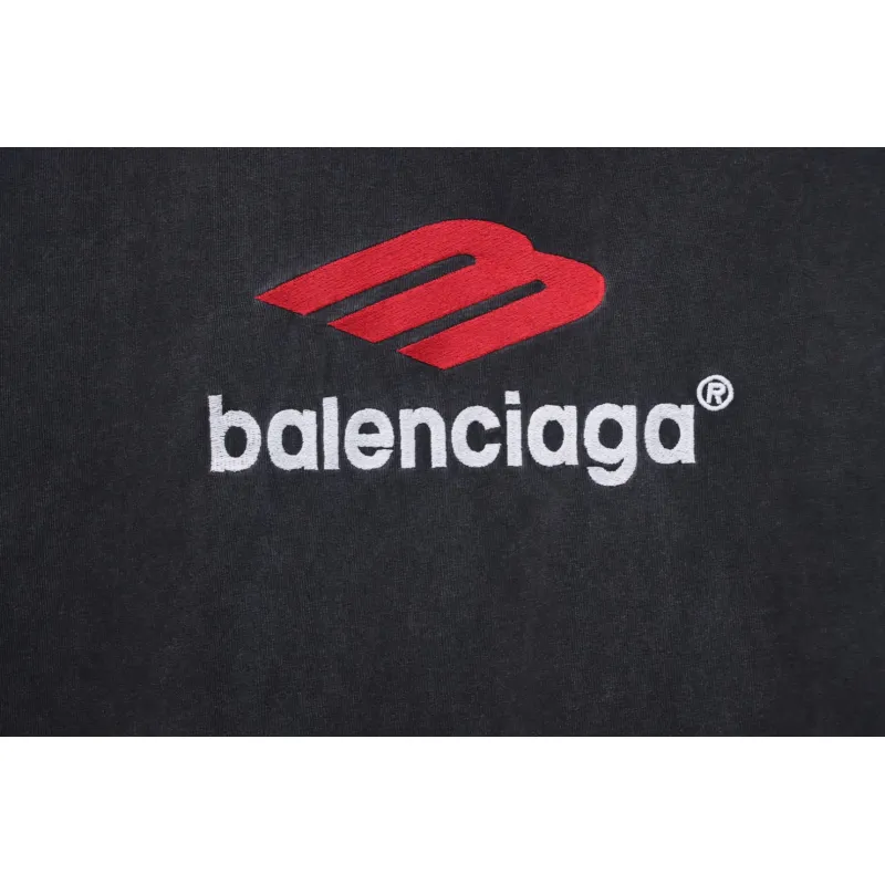 Balenciaga 3B Big M full-Embroidered T-shirt Black