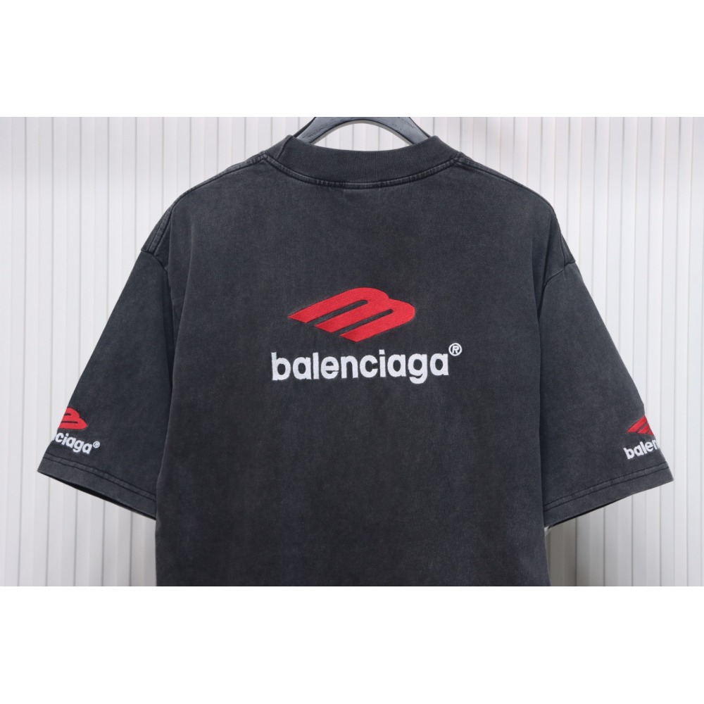 Balenciaga 3B Big M full-Embroidered T-shirt Black