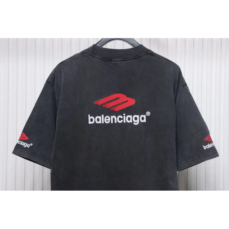 Balenciaga 3B Big M full-Embroidered T-shirt Black
