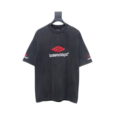 Balenciaga 3B Big M full-Embroidered T-shirt Black 02