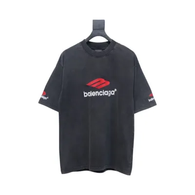 Balenciaga 3B Big M full-Embroidered T-shirt Black 02