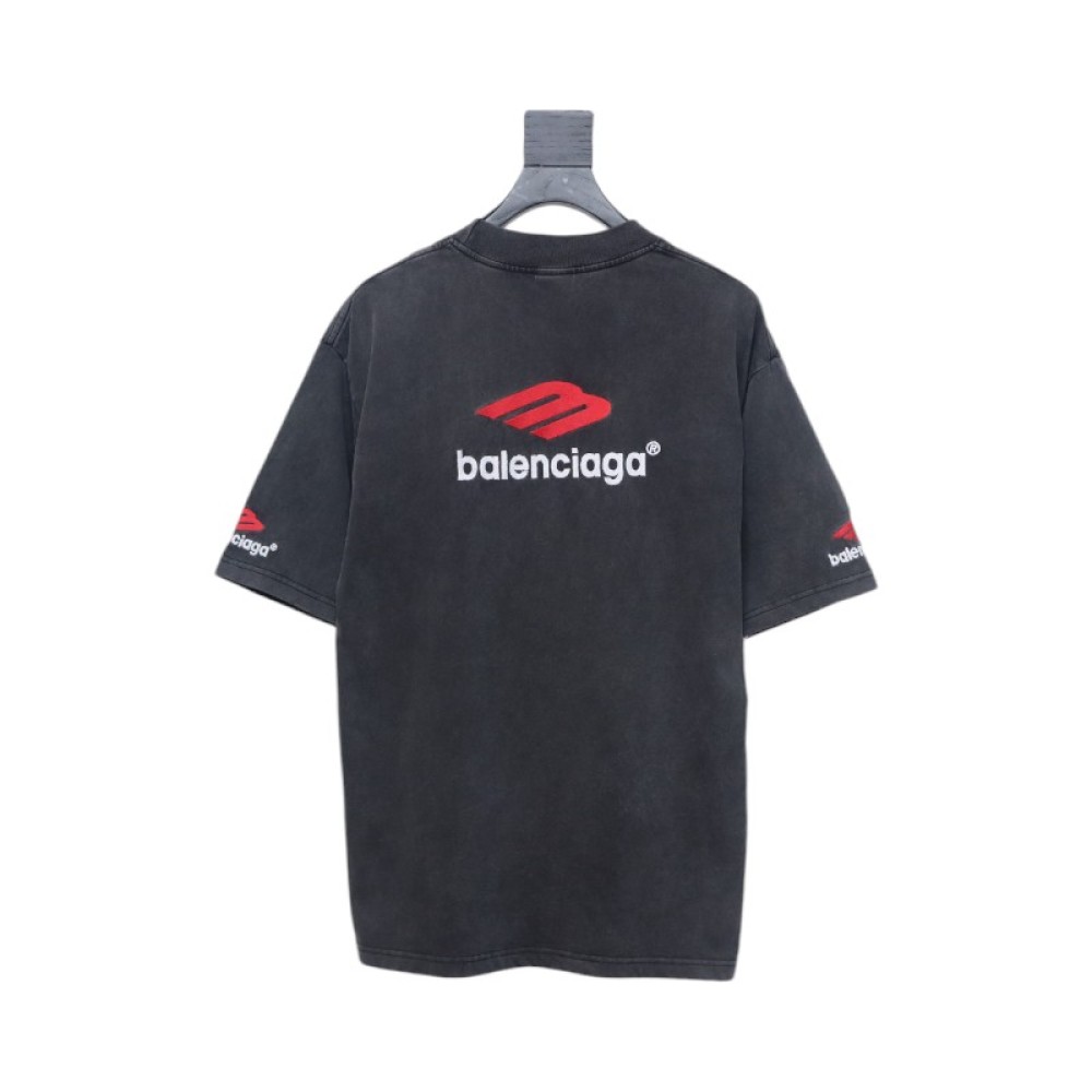Balenciaga 3B Big M full-Embroidered T-shirt Black