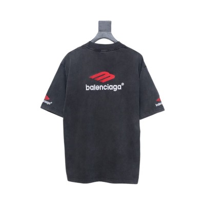 Balenciaga 3B Big M full-Embroidered T-shirt Black 01