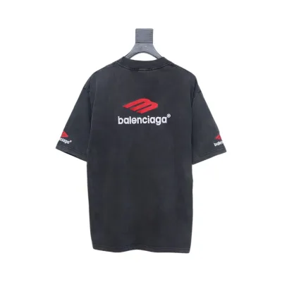 Balenciaga 3B Big M full-Embroidered T-shirt Black 01