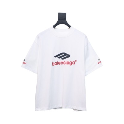 Balenciaga 3B Big M full-Embroidered T-shirt White 01