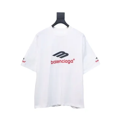 Balenciaga 3B Big M full-Embroidered T-shirt White 01