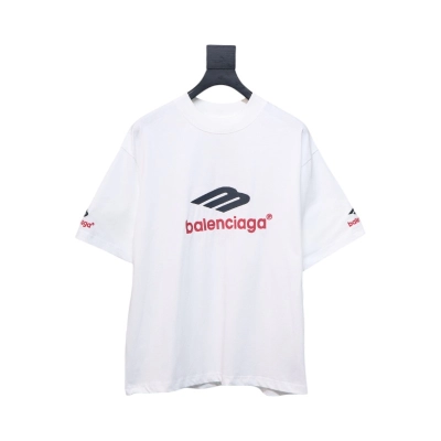 Balenciaga 3B Big M full-Embroidered T-shirt White 01