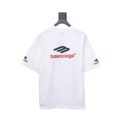 Balenciaga 3B Big M full-Embroidered T-shirt White 02