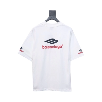 Balenciaga 3B Big M full-Embroidered T-shirt White 02