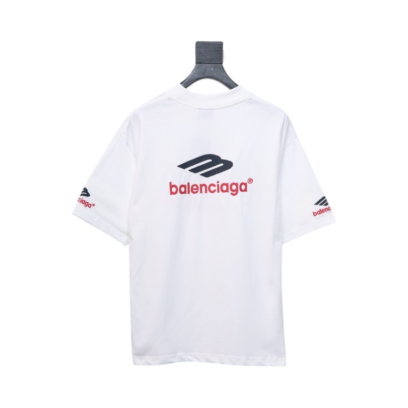 Balenciaga 3B Big M full-Embroidered T-shirt White