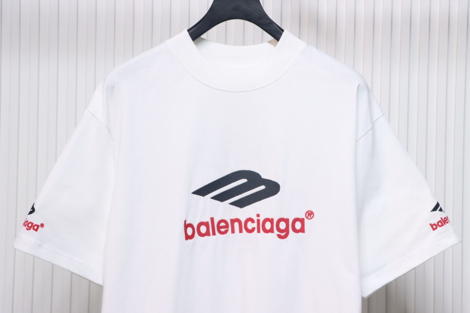 Balenciaga 3B Big M full-Embroidered T-shirt White