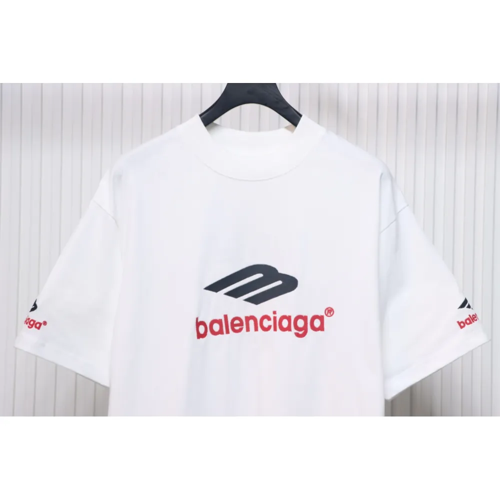 Balenciaga 3B Big M full-Embroidered T-shirt White