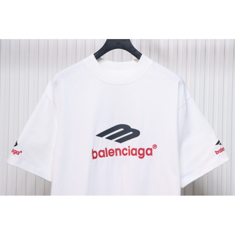Balenciaga 3B Big M full-Embroidered T-shirt White