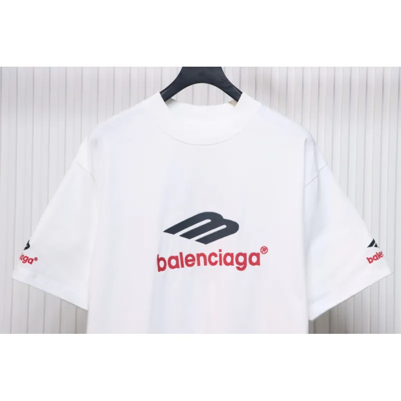 Balenciaga 3B Big M full-Embroidered T-shirt White