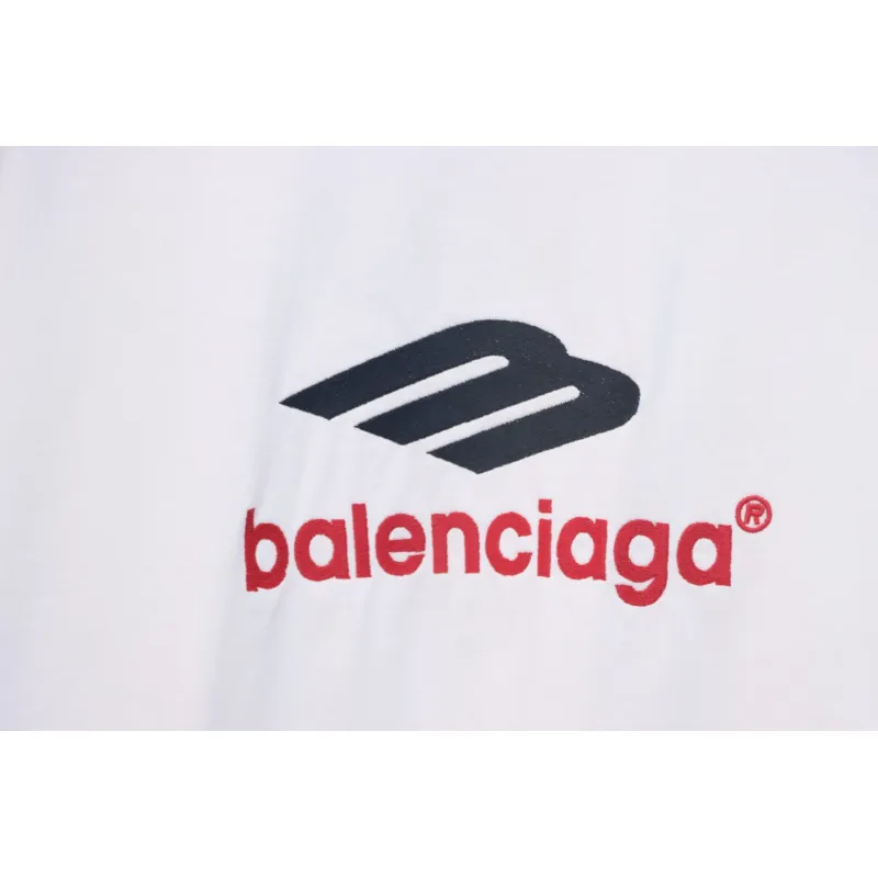 Balenciaga 3B Big M full-Embroidered T-shirt White