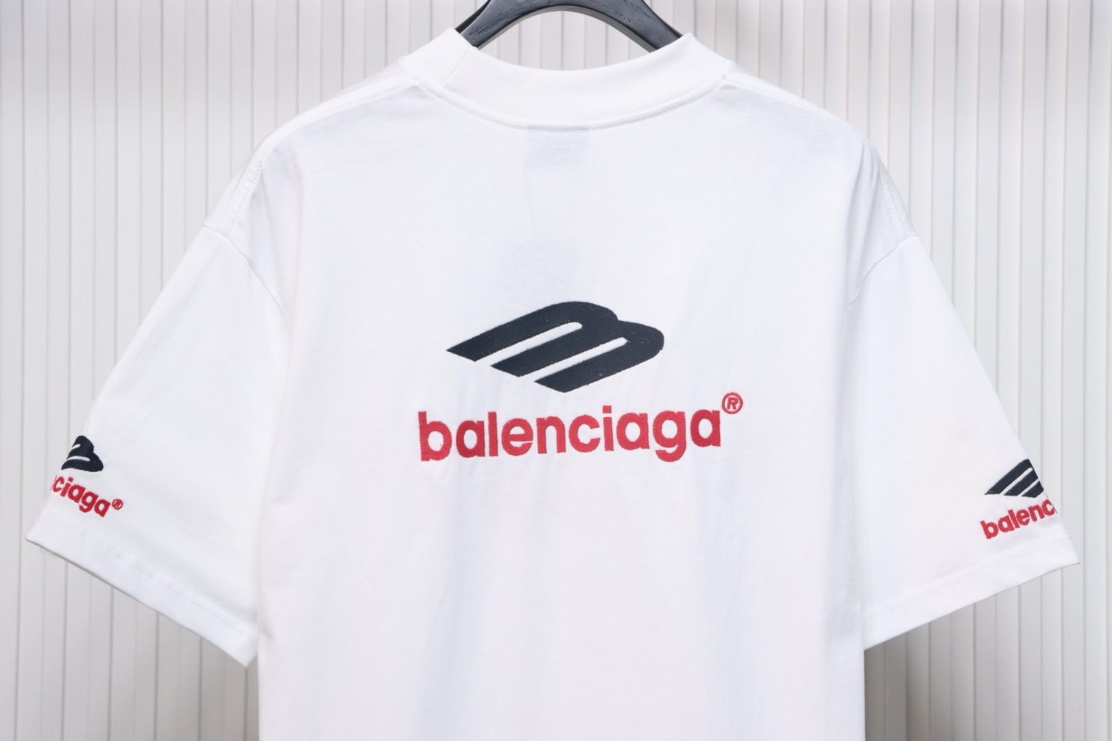 Balenciaga 3B Big M full-Embroidered T-shirt White