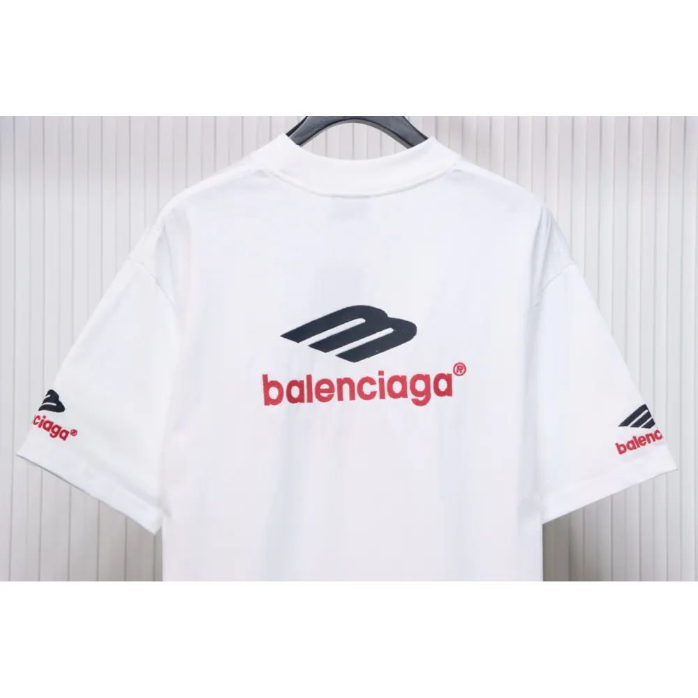 Balenciaga 3B Big M full-Embroidered T-shirt White