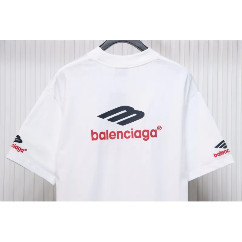 Balenciaga 3B Big M full-Embroidered T-shirt White