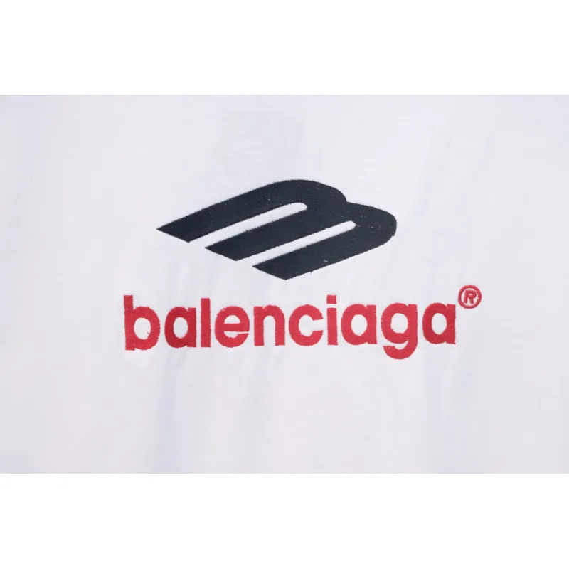 Balenciaga 3B Big M full-Embroidered T-shirt White