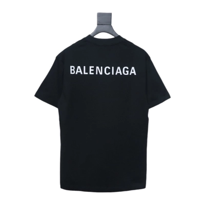 Balenciaga Classic Letter Print T-shirt Black 02