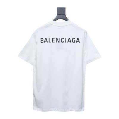 Balenciaga Classic Letter Print T-shirt White 02