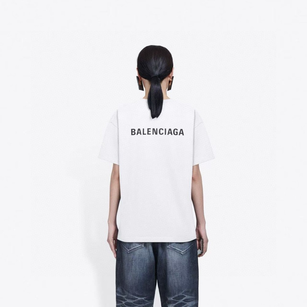 Balenciaga Classic Letter Print T-shirt White