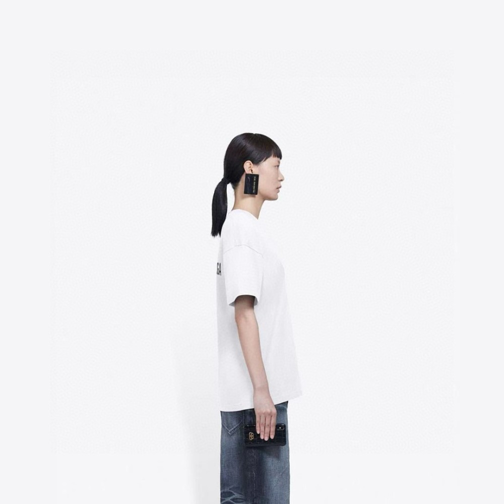 Balenciaga Classic Letter Print T-shirt White
