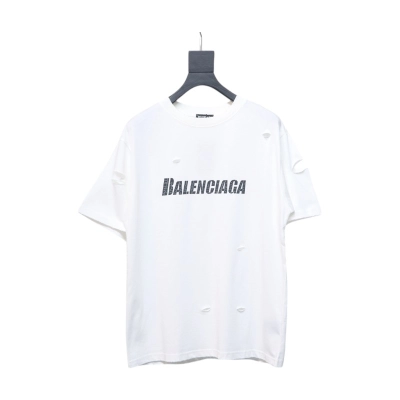 Balenciaga Distressed T-shirt White 01