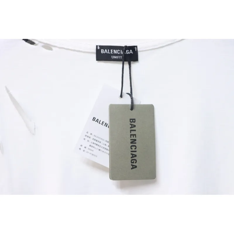 Balenciaga Distressed T-shirt White