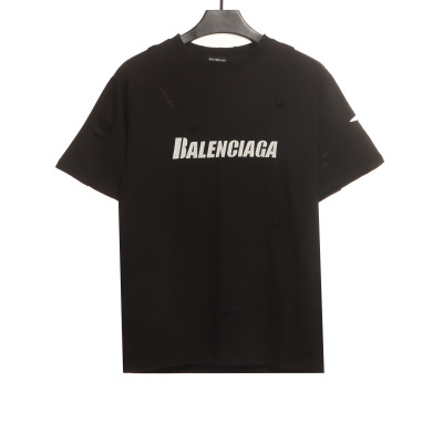 Balenciaga Distressed T-shirt Black 01
