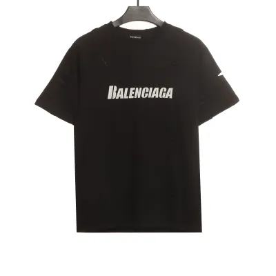 Balenciaga Distressed T-shirt Black 01