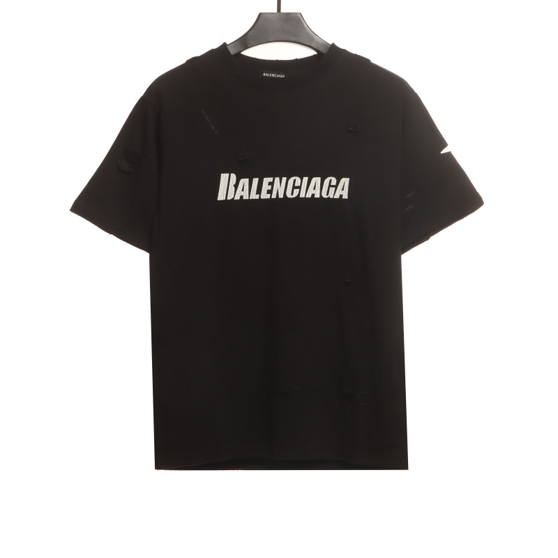 Balenciaga Distressed T-shirt Black
