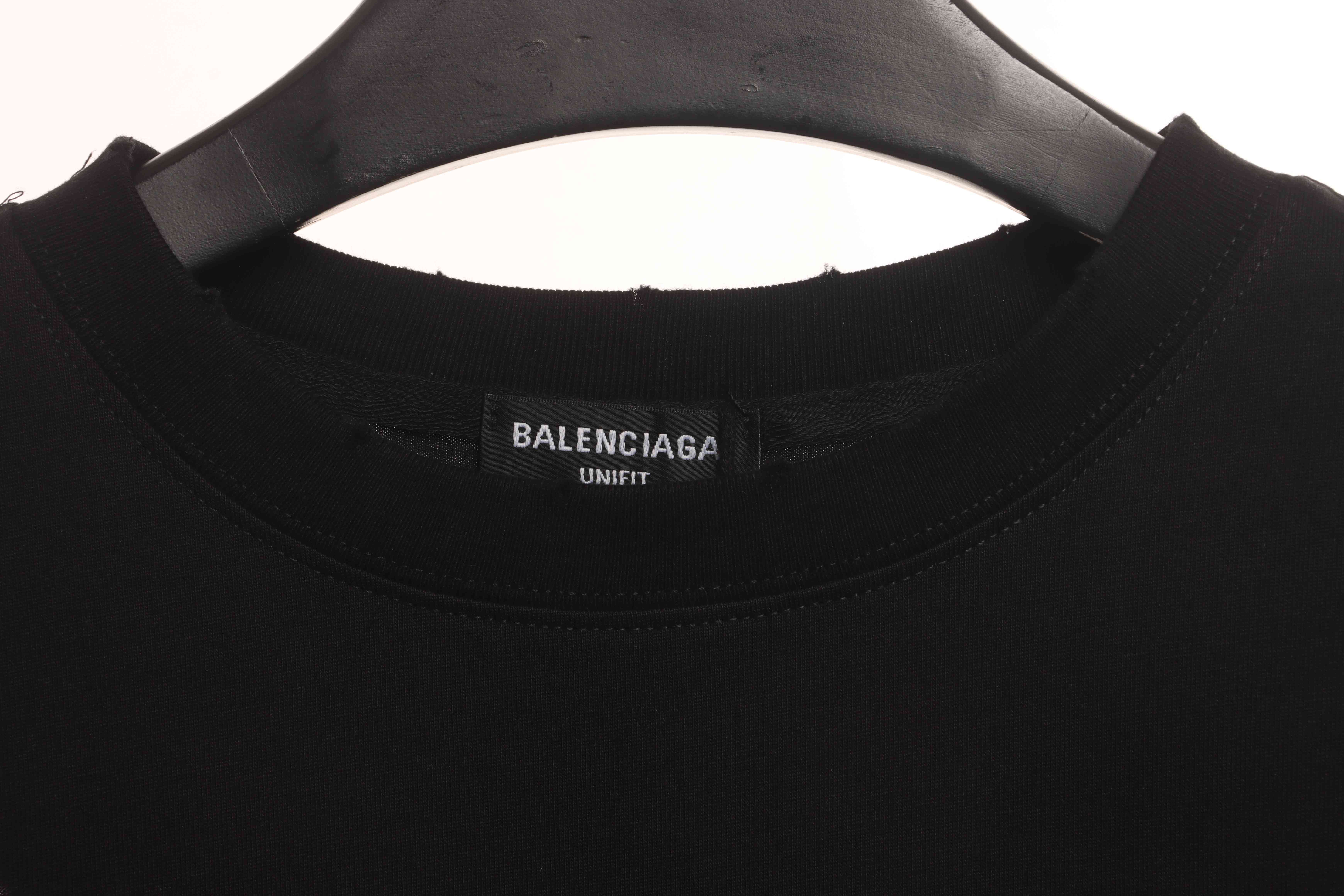 Balenciaga Distressed T-shirt Black