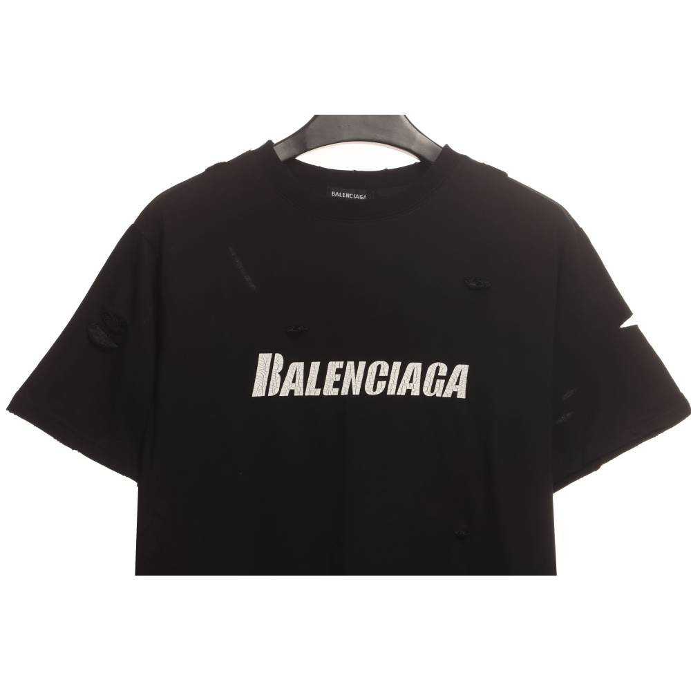 Balenciaga Distressed T-shirt Black