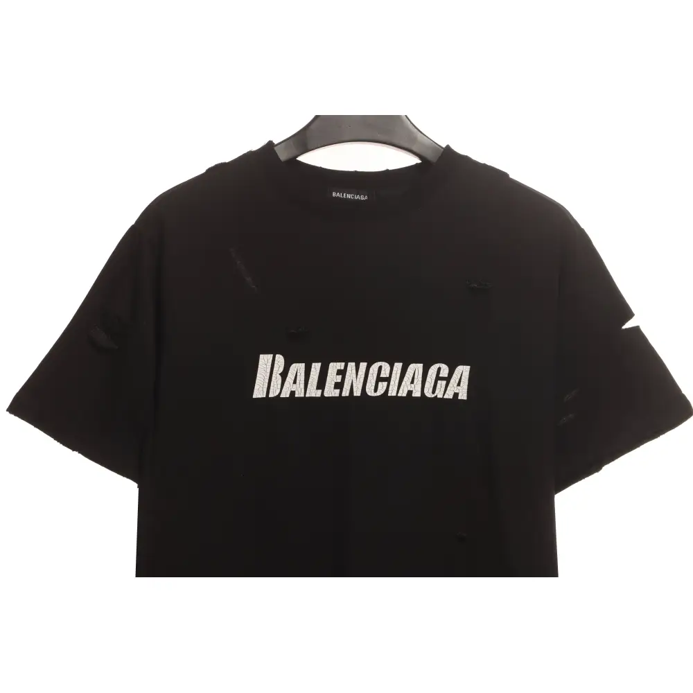 Balenciaga Distressed T-shirt Black