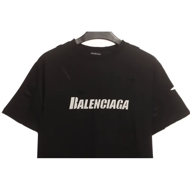 Balenciaga Distressed T-shirt Black