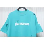 Balenciaga Distressed T-shirt Lake Blue