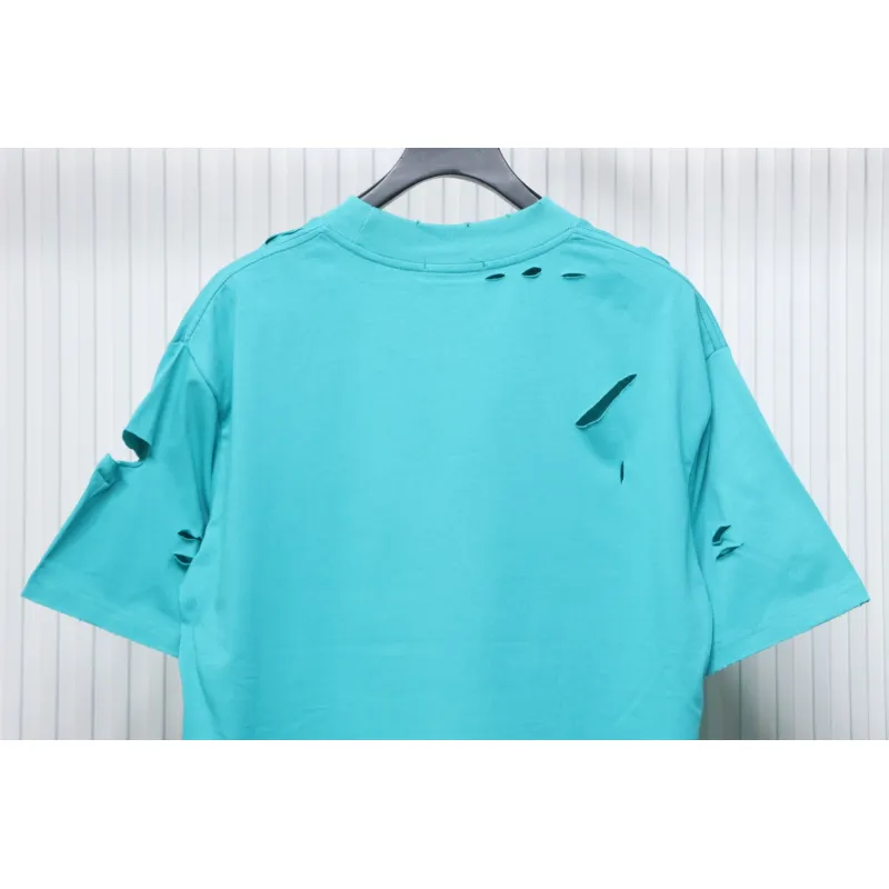 Balenciaga Distressed T-shirt Lake Blue