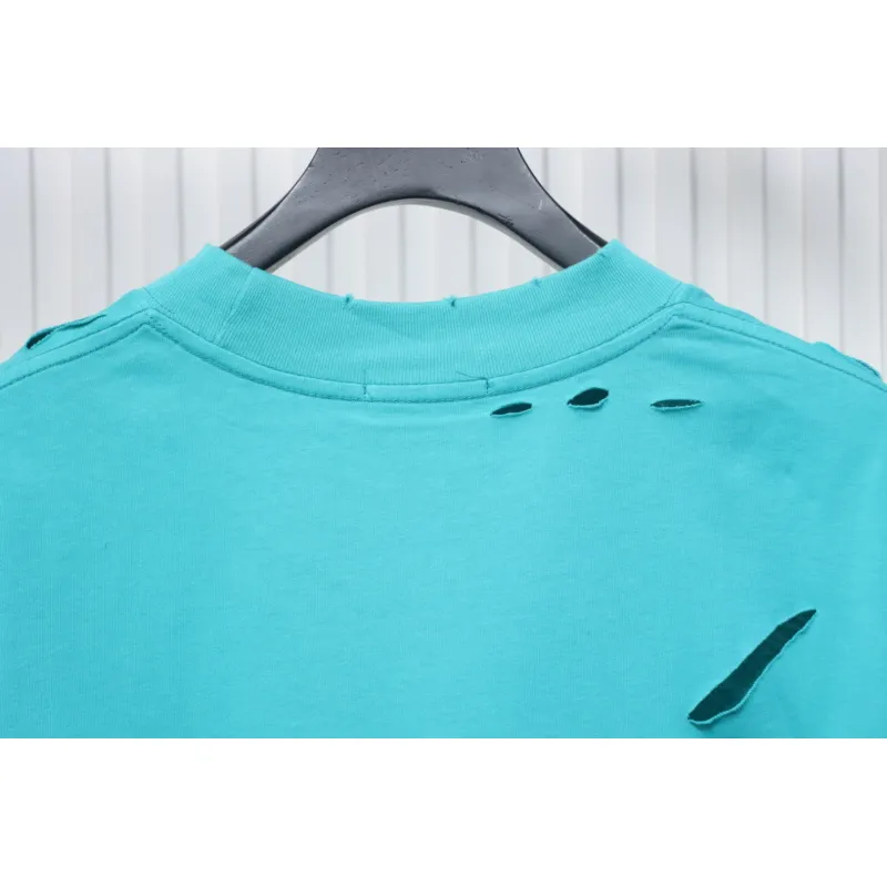 Balenciaga Distressed T-shirt Lake Blue