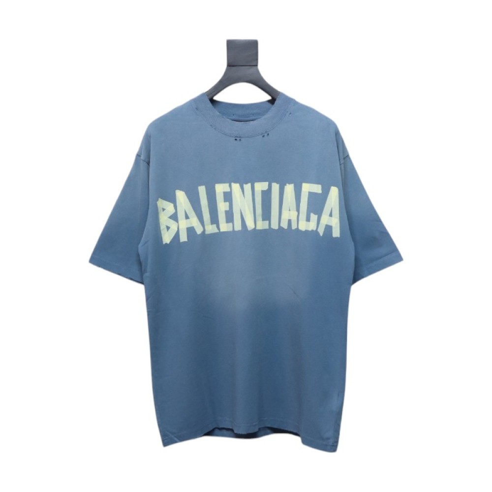 Balenciaga Masking Tape T-shirt Blue