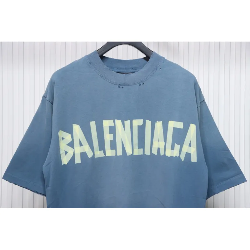 Balenciaga Masking Tape T-shirt Blue