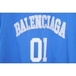Balenciaga New Embroidered Size 01 Basketball T-shirt Blue
