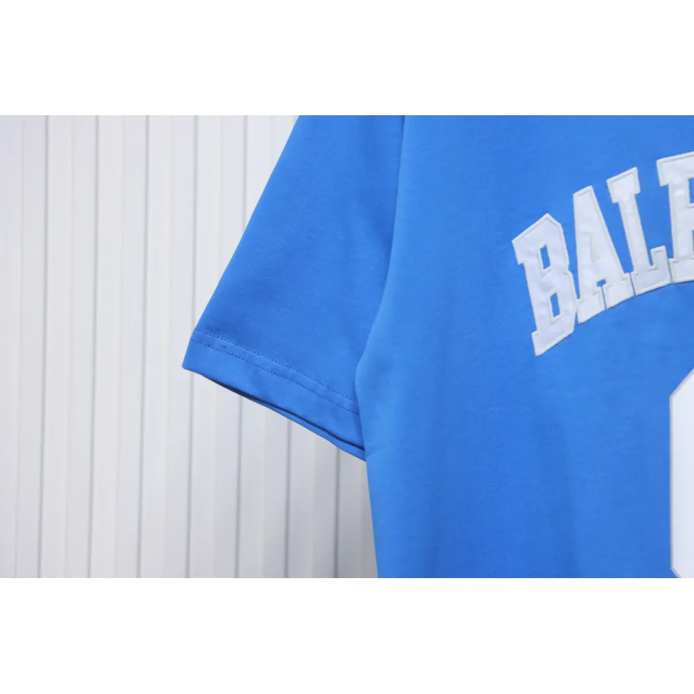 Balenciaga New Embroidered Size 01 Basketball T-shirt Blue